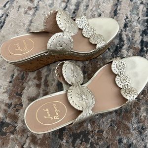 Jack Rogers Metallic Wedge Platform Sandals
